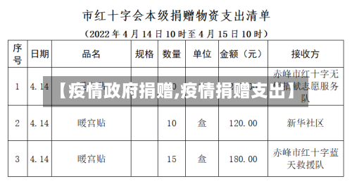 【疫情政府捐赠,疫情捐赠支出】