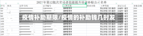 疫情补助期限/疫情的补助钱几时发