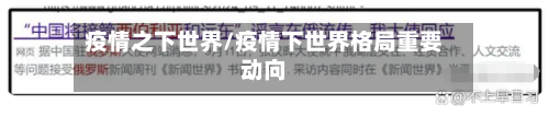 疫情之下世界/疫情下世界格局重要动向-第2张图片