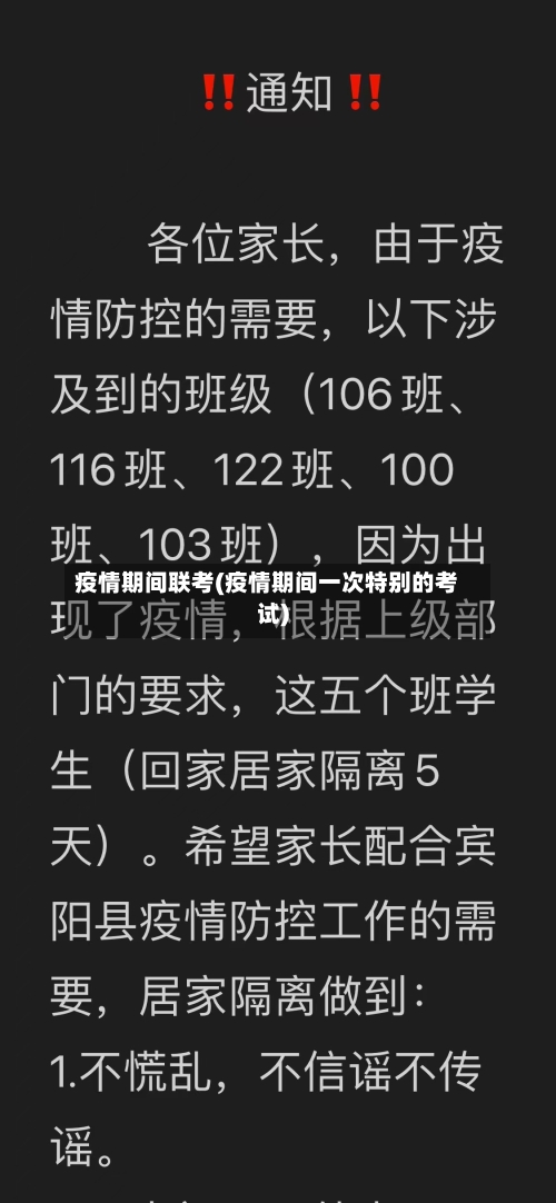 疫情期间联考(疫情期间一次特别的考试)-第3张图片