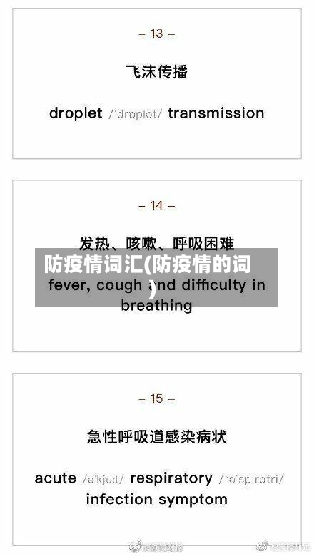 防疫情词汇(防疫情的词)-第2张图片